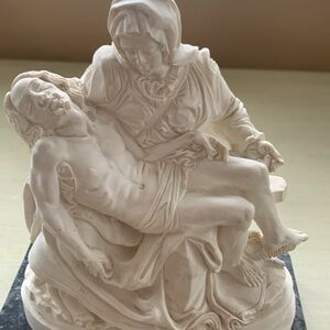 Vintage Michelangelo Pieta sculpture Statue Marble base